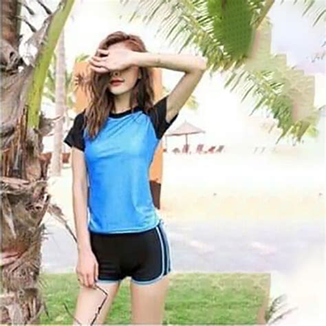 Đồ bơi nữ bikini tay ngắn quần đùi hồng đồ bơi học sinh kín đáo DBN BigBuy bigbuy vn