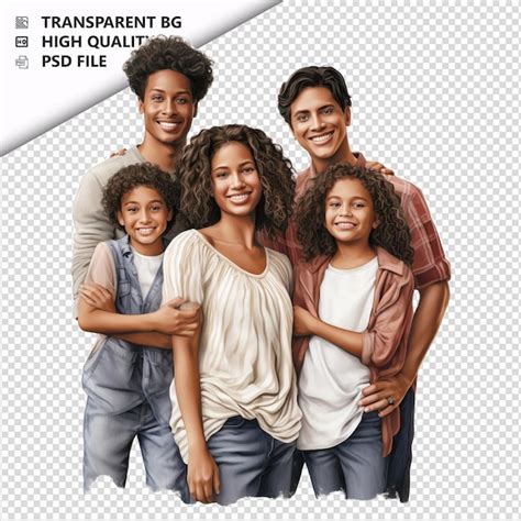 Fam Lia Latina Ansiosa Estilo Ultra Realista Fundo Branco Psd Premium