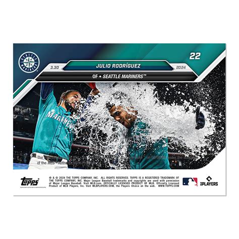 2024 TOPPS NOW 22 JULIO RODRIGUEZ 1ST WALK OFF SEATTLE MARINERS EBay