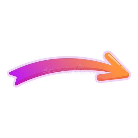 Colorful Curved Arrow Pointing Left With Gradient Stock Illustration