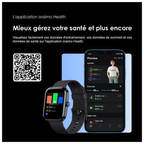 Oraimo Watch Es 178 Amoled écran Gps Bluetooth Appel Ip68 étanche