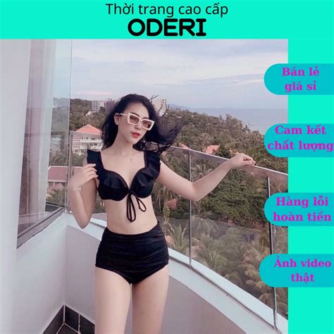 Bikini Đồ Bơi Đi Biển Hai Mảnh Cánh Tiên Cạp Cao Secxy ODERI 764 Shopee Việt Nam