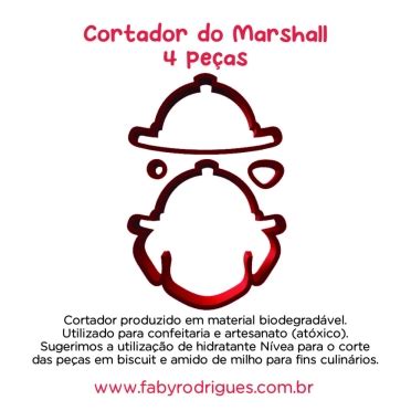 Cortador Marshall Patrulha Canina 4 Cm CD Faby Rodrigues