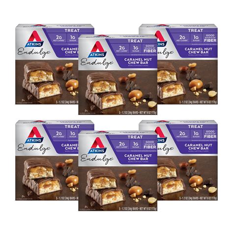 Atkins Endulge Treat Caramel Nut Chew Bar Keto Friendly 30 Count