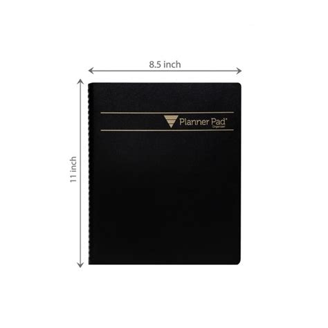 Executive Spiral Bound Black Dated 85x11 Planner Pads