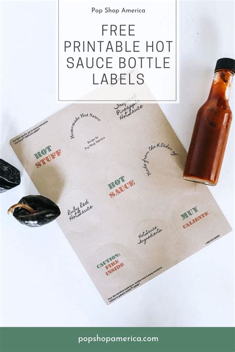 Free Printable Hot Sauce Bottle Labels Pop Shop America