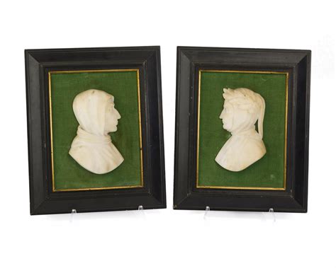 Lot A Pair Of Carved Marble Silhouettes