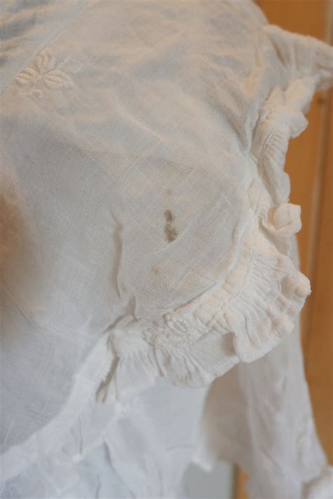 Antique Edwardian Lingerie Dress White Cotton Garde Gem