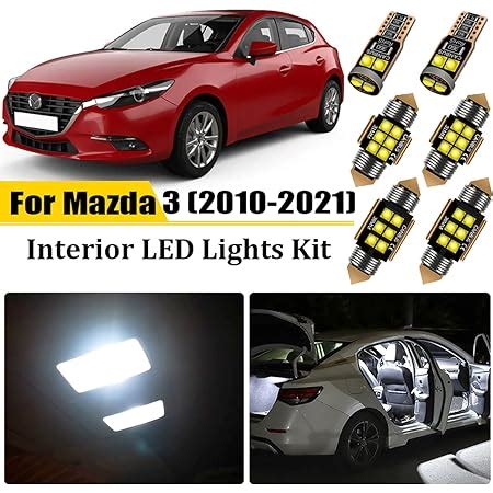 Amazon BRISHINE White Interior LED Lights Kit For Mazda 3 Sedan