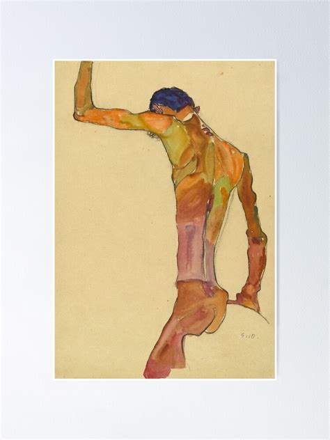 Egon Schiele Standing Male Nude With Arm Raised Back View Poster For Sale By Artcenter