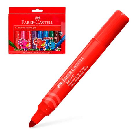 Plumones Jumbo 47 X 10 Unidades Faber Castell Offi