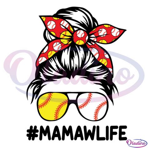 Baseball Softball Mamaw Life Svg Digital File Mothers Day Svg