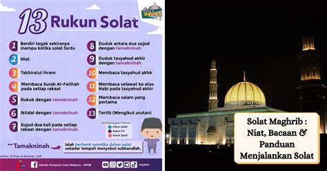 Solat Maghrib : Niat, Bacaan & Panduan Menjalankan Solat