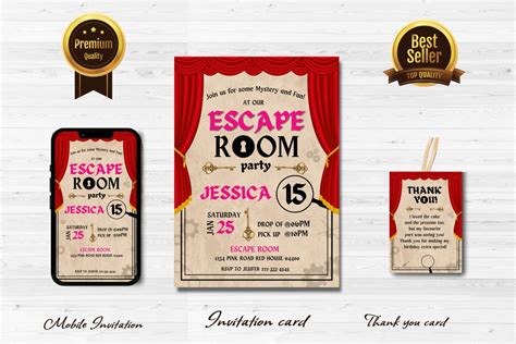 Escape Room Birthday Invitation Girls Escape Room Mystery Invitation Escape Invite Escape