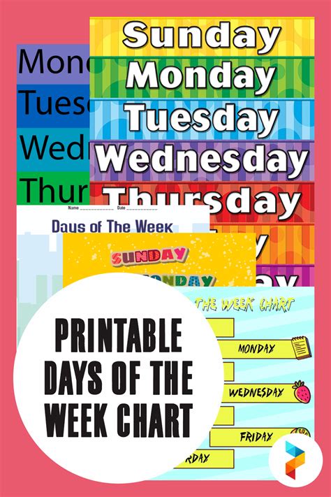 Printable Days Of The Week Chart