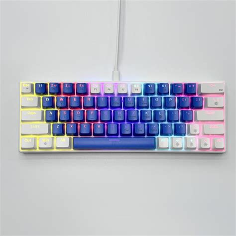 Zifriend T Keys Mechanical Keyboard Rgb Backlit Hot Swappable White Klein Blue