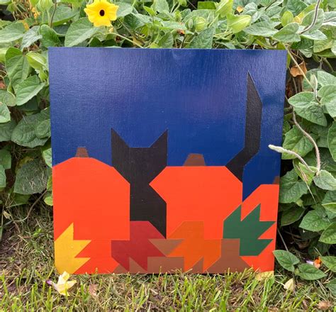 Barn Quilt Halloween Cat Barn Quilt Wall Decor Cat Barn Quilts