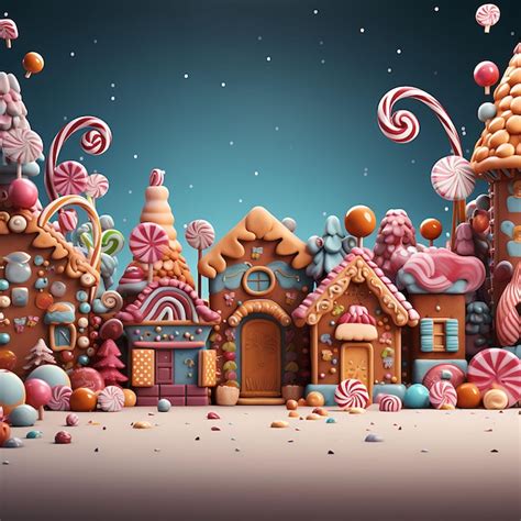 Premium Ai Image Frame Of Colorful Gingerbread Houses Candy Canes And