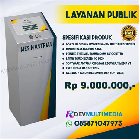 Jual Mesin Antrian Slim Kiosk Antrian Slim Mesin Antrian Mini