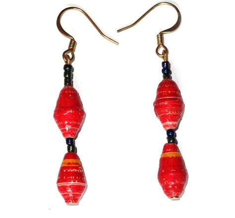 Handmade Bright Red Earrings By