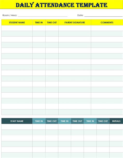 Daily Attendance Report Template - Free Report Templates