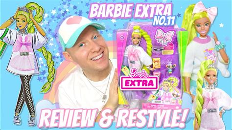 Barbie EXTRA No.11 🎀 💚 Review & Restyle! - YouTube