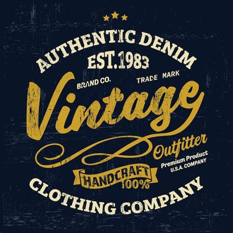 Premium Vector Vintage Brand Logo Graphic Tee