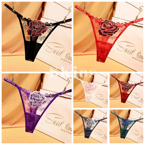 Jual Sexy Lingerie Women Under Wear Transparan Celana Dalam Wanita Bordir G String L Shopee