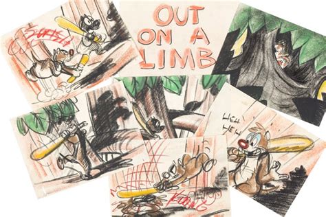 Out On A Limb Chip N Dale With Donald Duck Pastel Storyboards Original