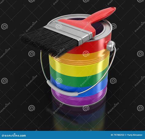 Lgbt Paint Can With Brush Stock Illustration Illustration Of Metal