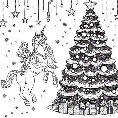 Kleurplaat Unicorn Academy Kerstmis 26