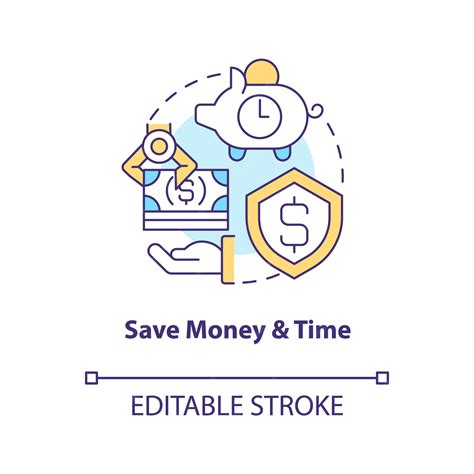 Premium Vector | Save money and time concept icon