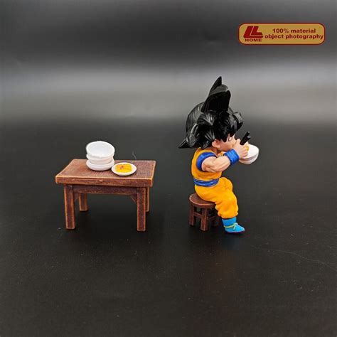 Anime Dragon Ball Z Son Goku Eating Rice Cute Happy 1pc Figure Statue