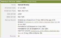 1SGT Samuel Kinney 1840 1864 Mémorial Find a Grave