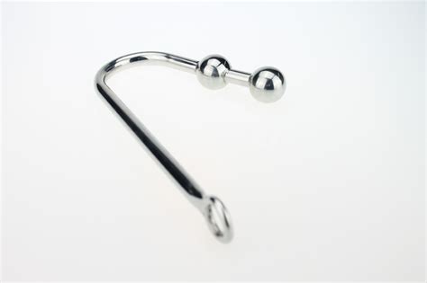 Stainless Steel Double Ball Anal Hook For Adult Novelty Adult Metal Butt Plug Toys Sex Products