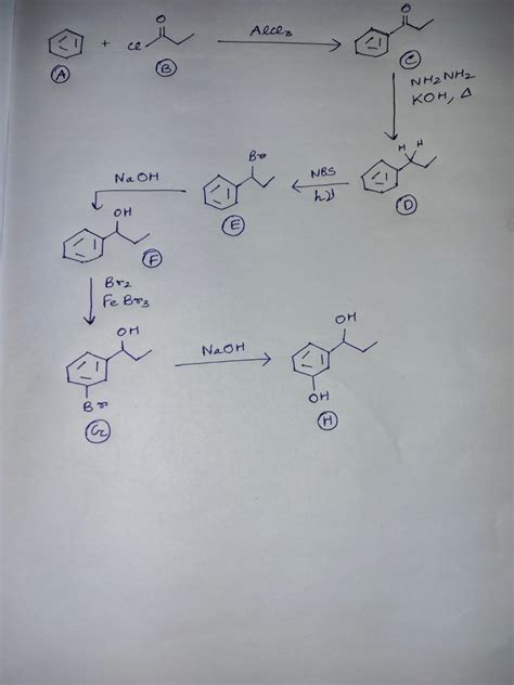 Solved Complete The Following Sequence Of Reactions The Nmrs