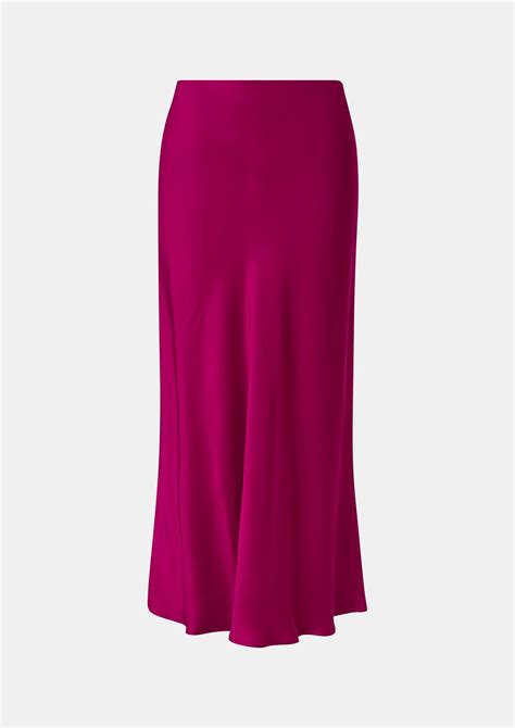 Satin Skirt Made Of Pure Viscose Pink Comma