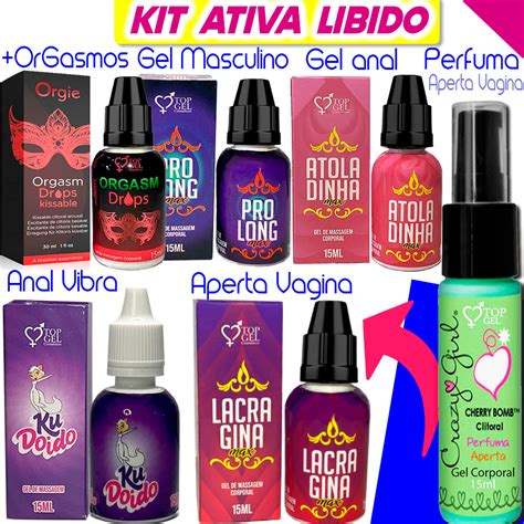 Kit Sex Shop Ativa Libido Sexy Shop Melhores Produtos Er Ticos Gel Intimo Lubrificante Sexual