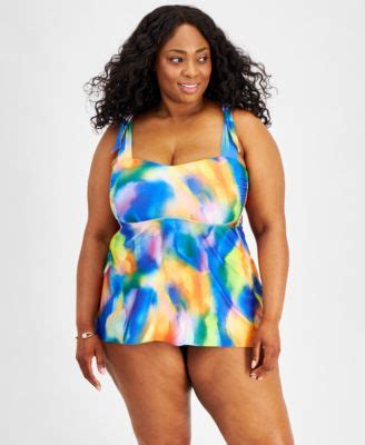 Becca ETC Plus Size Paper Mache Tankini Top Hipster Bikini Bottoms Macy S