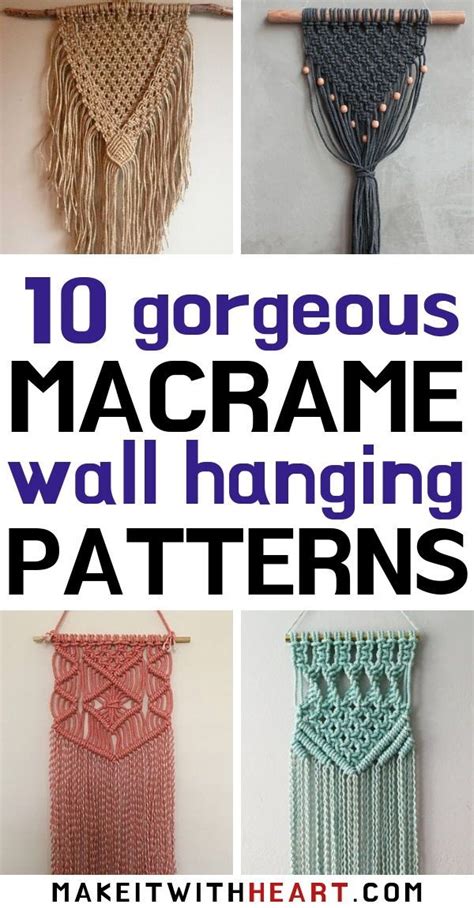 10 Gorgeous Macrame Patterns for Boho Wall Hangings | Macrame patterns ...