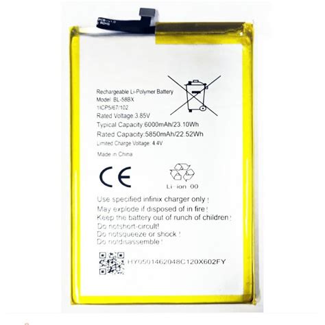 แบตเตอร infinix Hot 9 Play BL 58BX รบประกน 3 เดอน Shopee Thailand