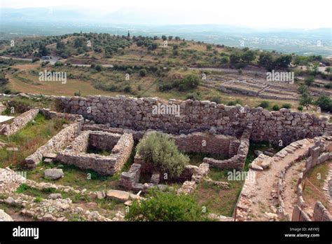 Panoramic View Of The Ruins Of The Citadel At The Acropolis Of Mycenae