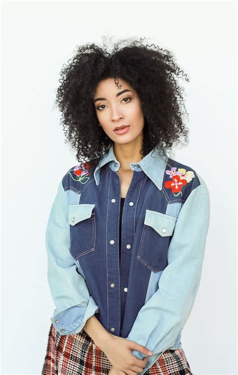 Vintage Hand Embroidered Jean Jacket With Patches — The Nest Reno