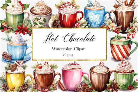 Hot Chocolate Watercolor Clipart Graphic By Pinkpearly Creative Fabrica