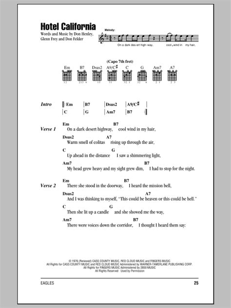 Hotel California Sheet Music Direct