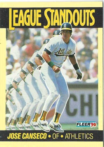 1990 Fleer League Standout Jose Canseco Oakland Athletics Ebay