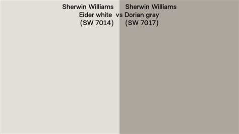 Sherwin Williams Eider White Vs Dorian Gray Side By Side Comparison