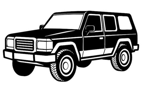 4x4 Trucks Vector Illustration Cartoon Clipart And Line Art Design