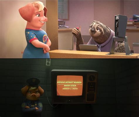 In Zootopia 2016 The Pig At The Dmv Appears In The End Credits As A