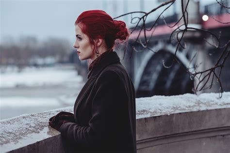 images beauty winter hairstyle lip red hair eye street